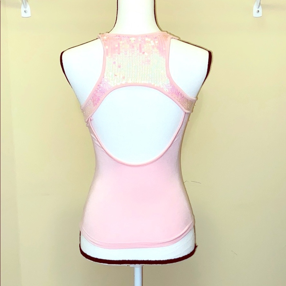 Sequin back pink tank top